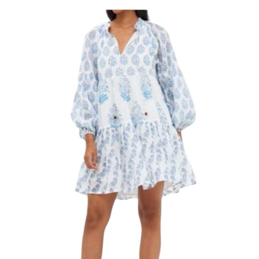 Oliphant Balloon Sleeve Dress in Lilac Selva- size L